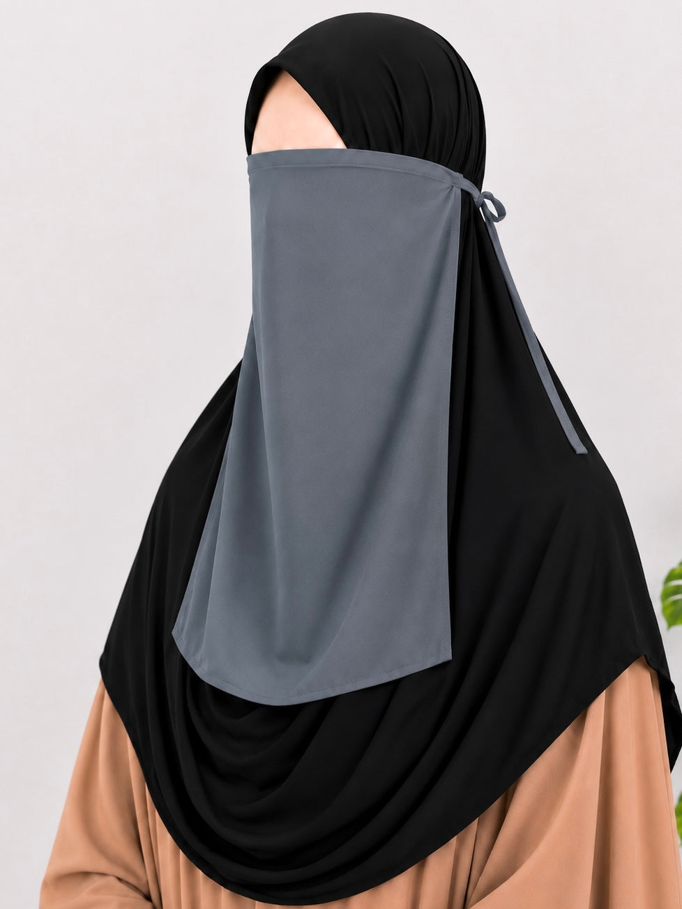 Gray Half Niqab