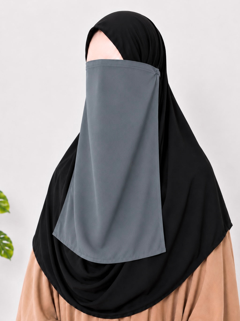 Gray Half Niqab