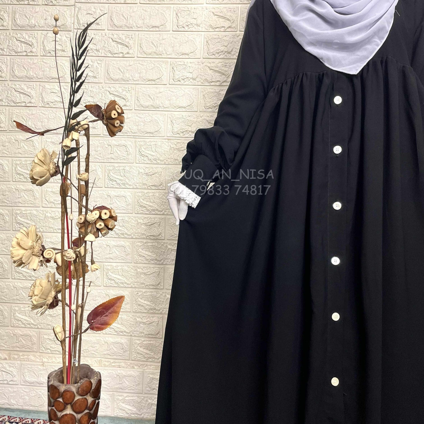 Black Princess Frill Abaya