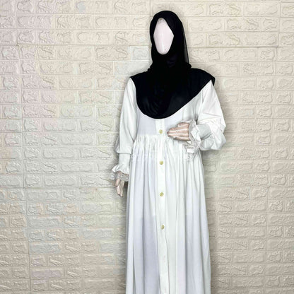 White Princess Frill Abaya