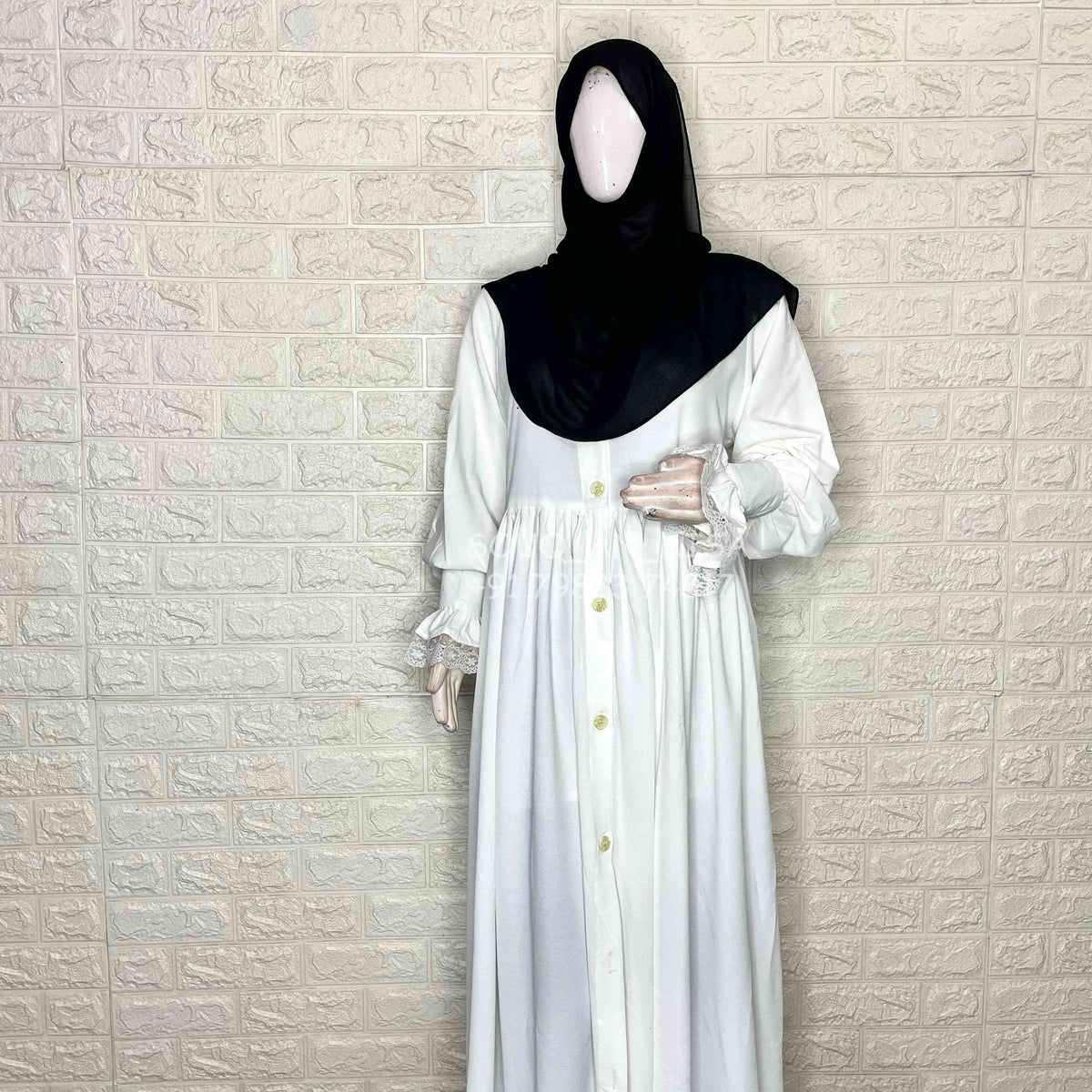 White Princess Frill Abaya