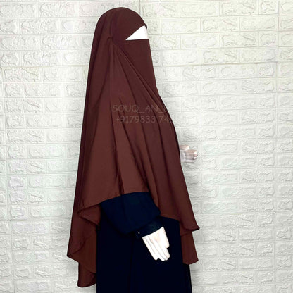 Brown Round Khimar