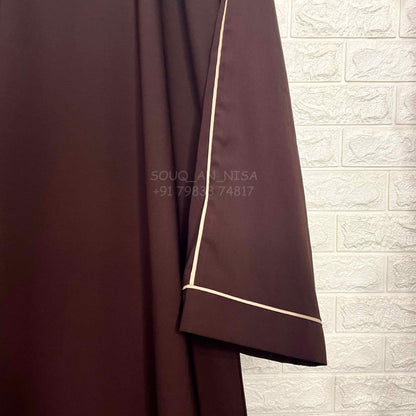 Abaya with contrast piping