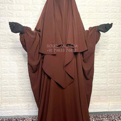 Brown Kaftan Abaya Khimar Set
