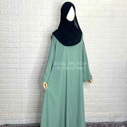 Plain Front Open Abaya