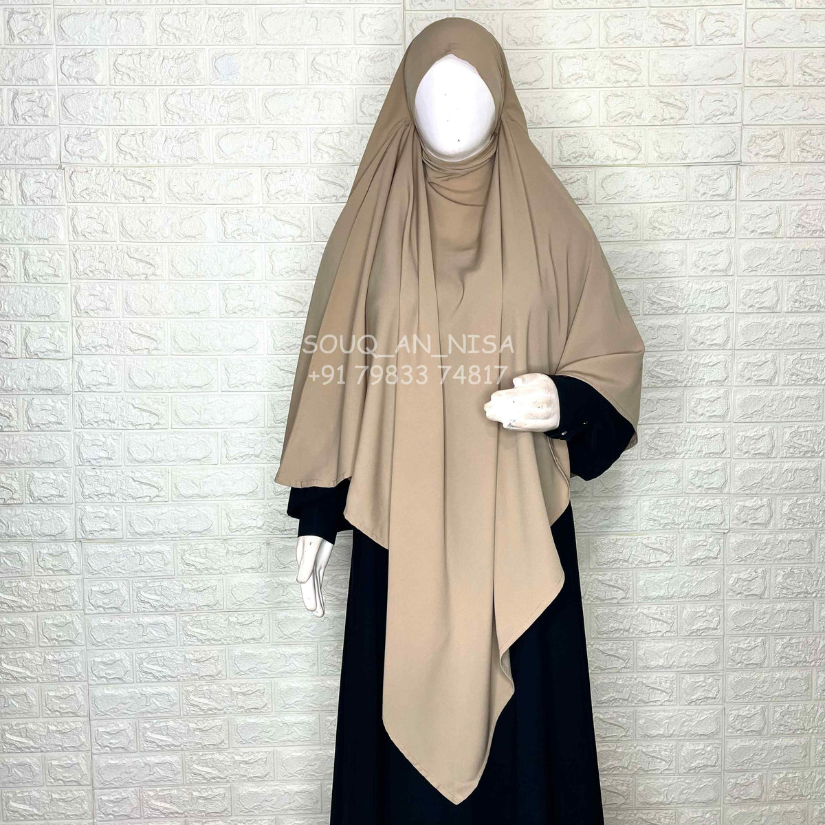 Beige Diamond Khimar