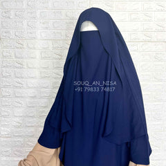 Navy Blue Flap Khimar