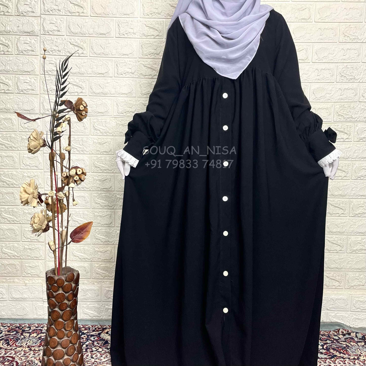 Black Princess Frill Abaya