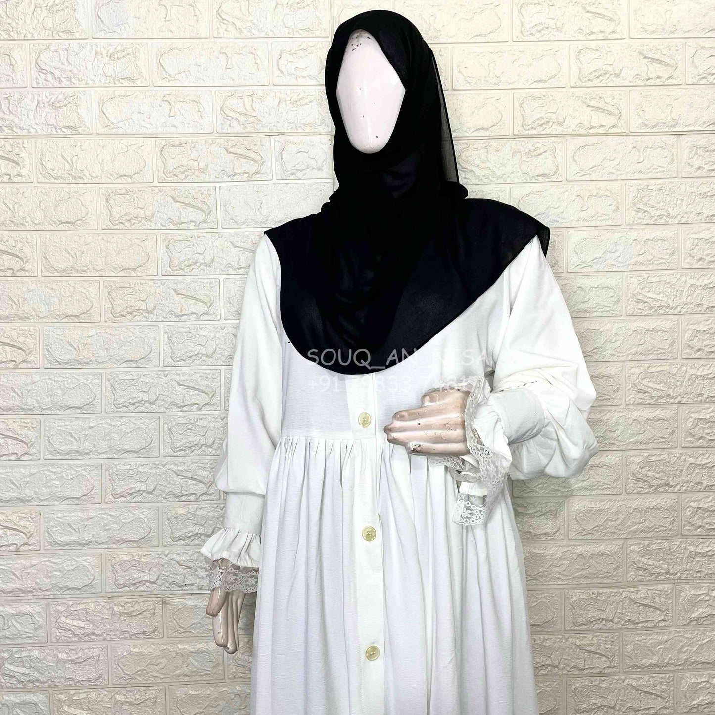 White Princess Frill Abaya