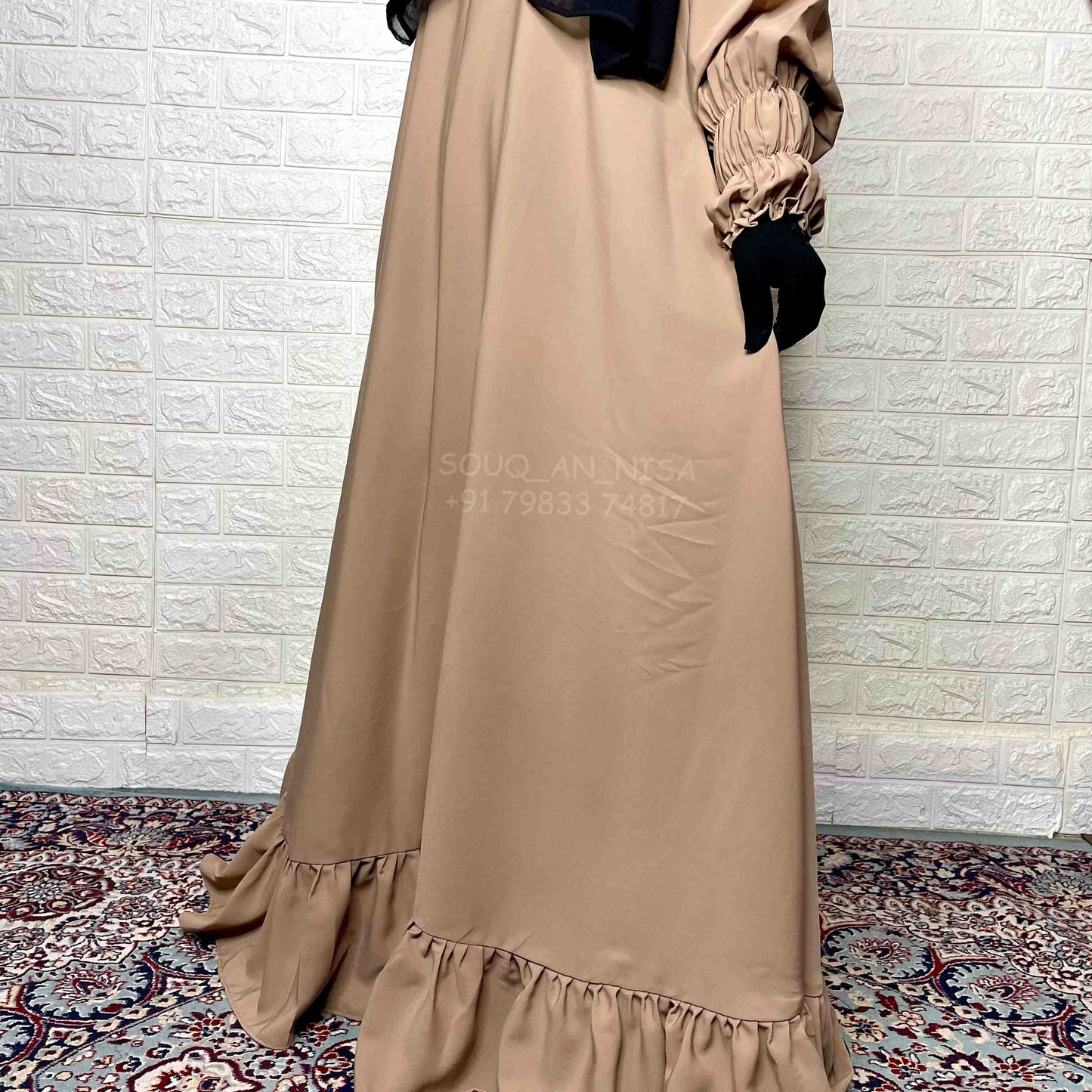 Basic A-line abaya with frill