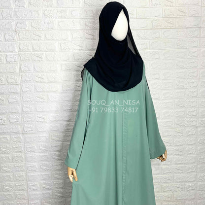 Plain Front Open Abaya