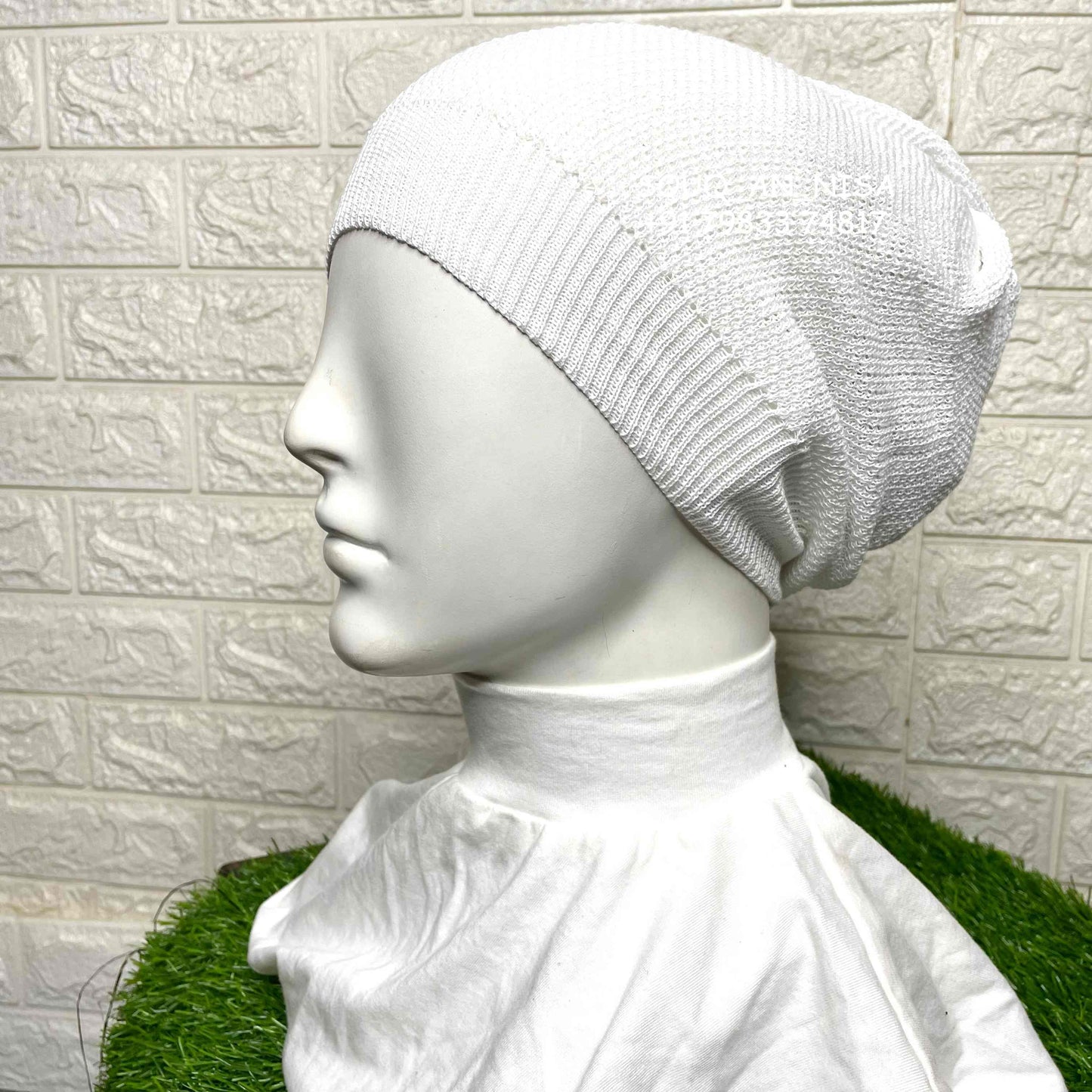 White Tube Style Woolen Cap