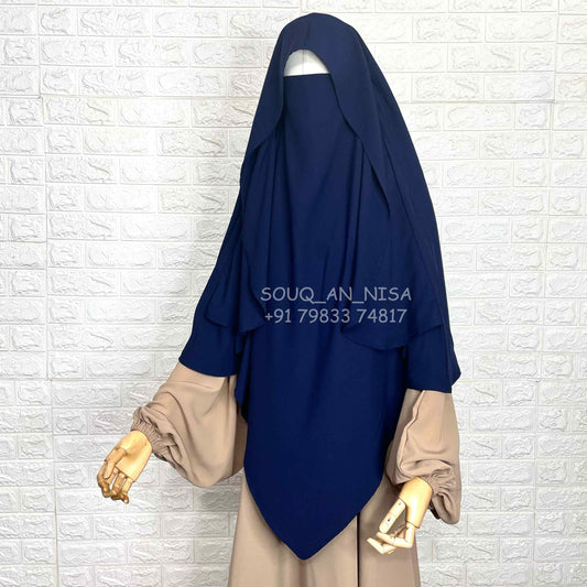 Navy Blue Flap Khimar