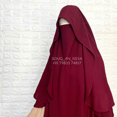 Maroon Flap Khimar