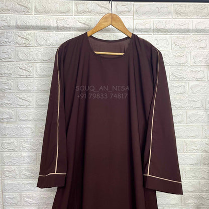 Abaya with contrast piping