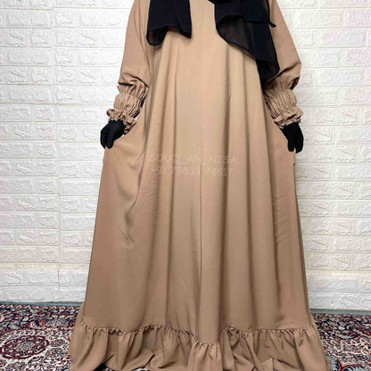 Basic A-line abaya with frill