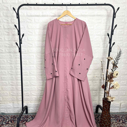 Pastel Pink Qalb Abaya