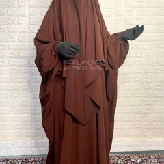 Brown Kaftan Abaya Khimar Set