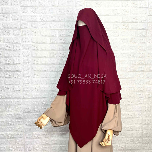 Maroon Flap Khimar