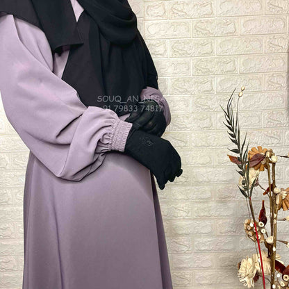 Basic Abaya With Elastic Sleeves