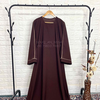 Abaya with contrast piping