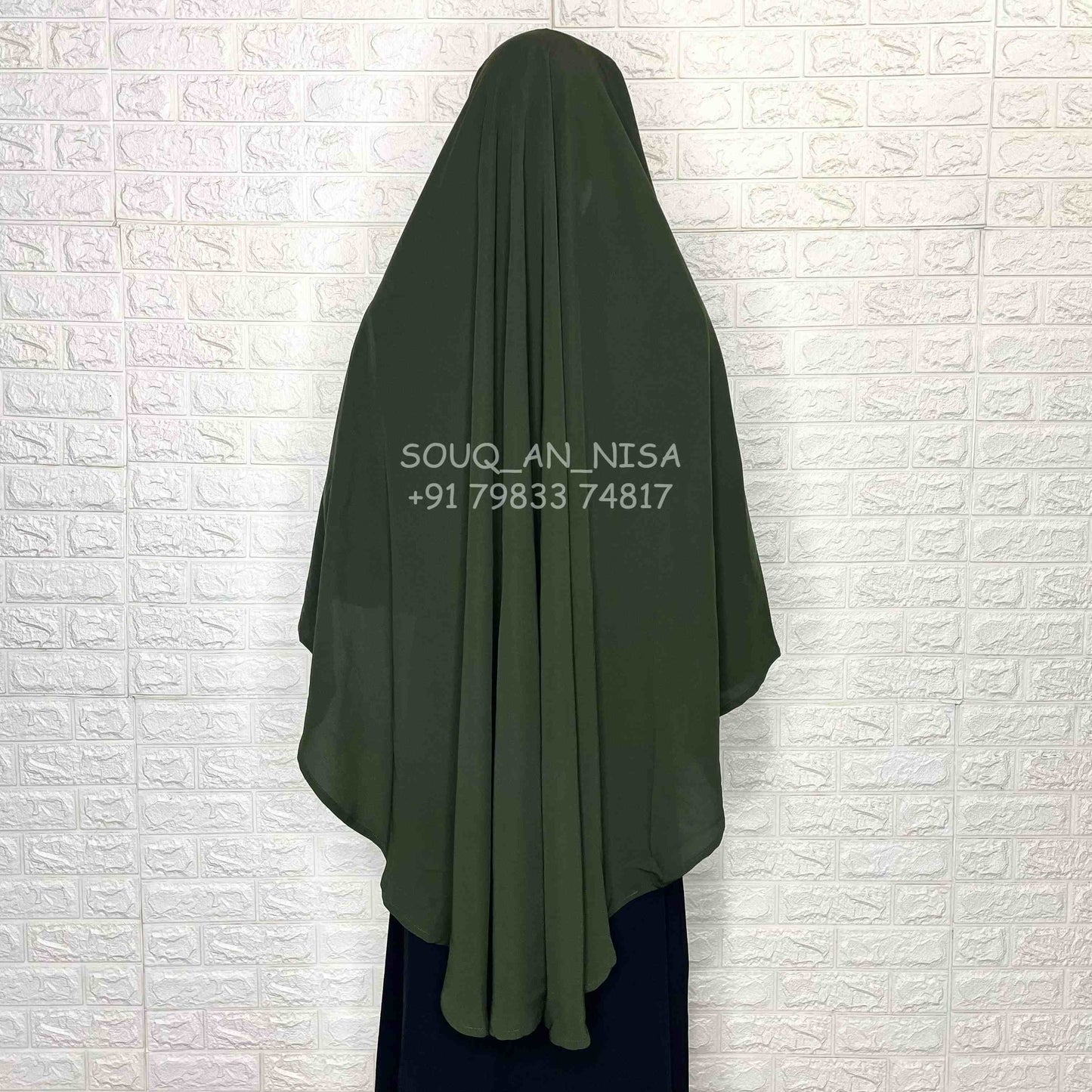 Olive Round Khimar