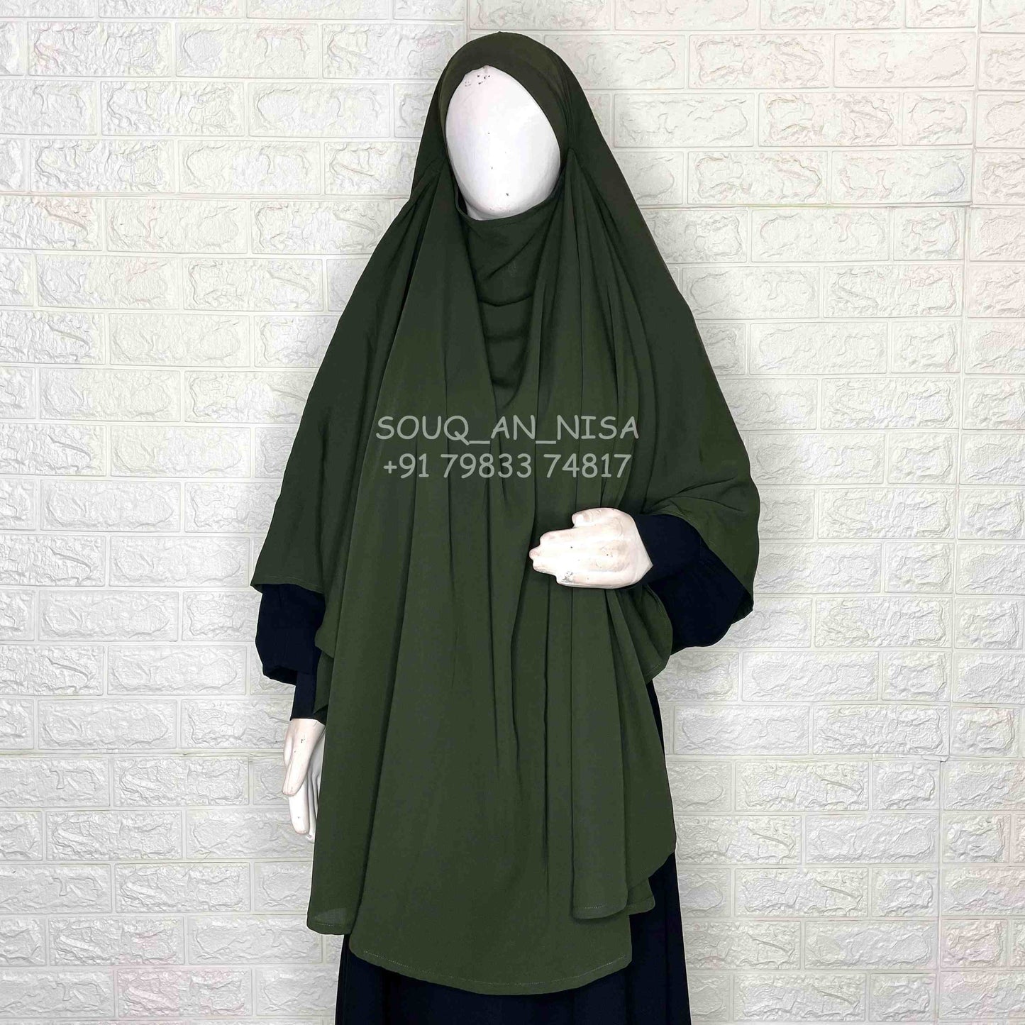 Olive Round Khimar