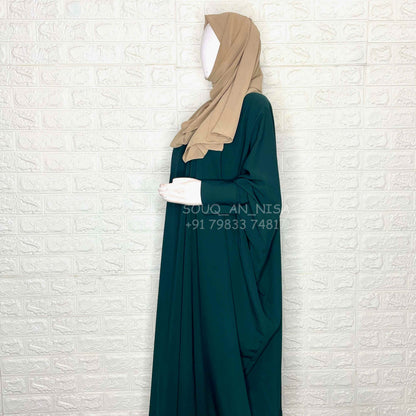 Hunter Green Kaftan Abaya With Cuff Buttons