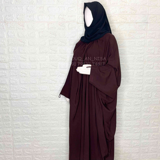 Brown Kaftan Abaya With Loop Sleeves