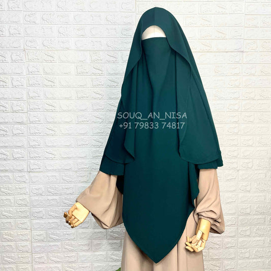 Hunter Green Flap Khimar