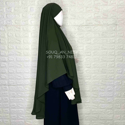 Olive Round Khimar