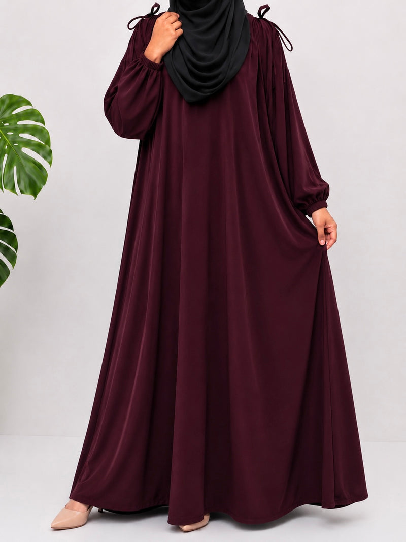 Maroon IQRA String Abaya