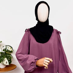 Dusty Mauve IQRA String Abaya