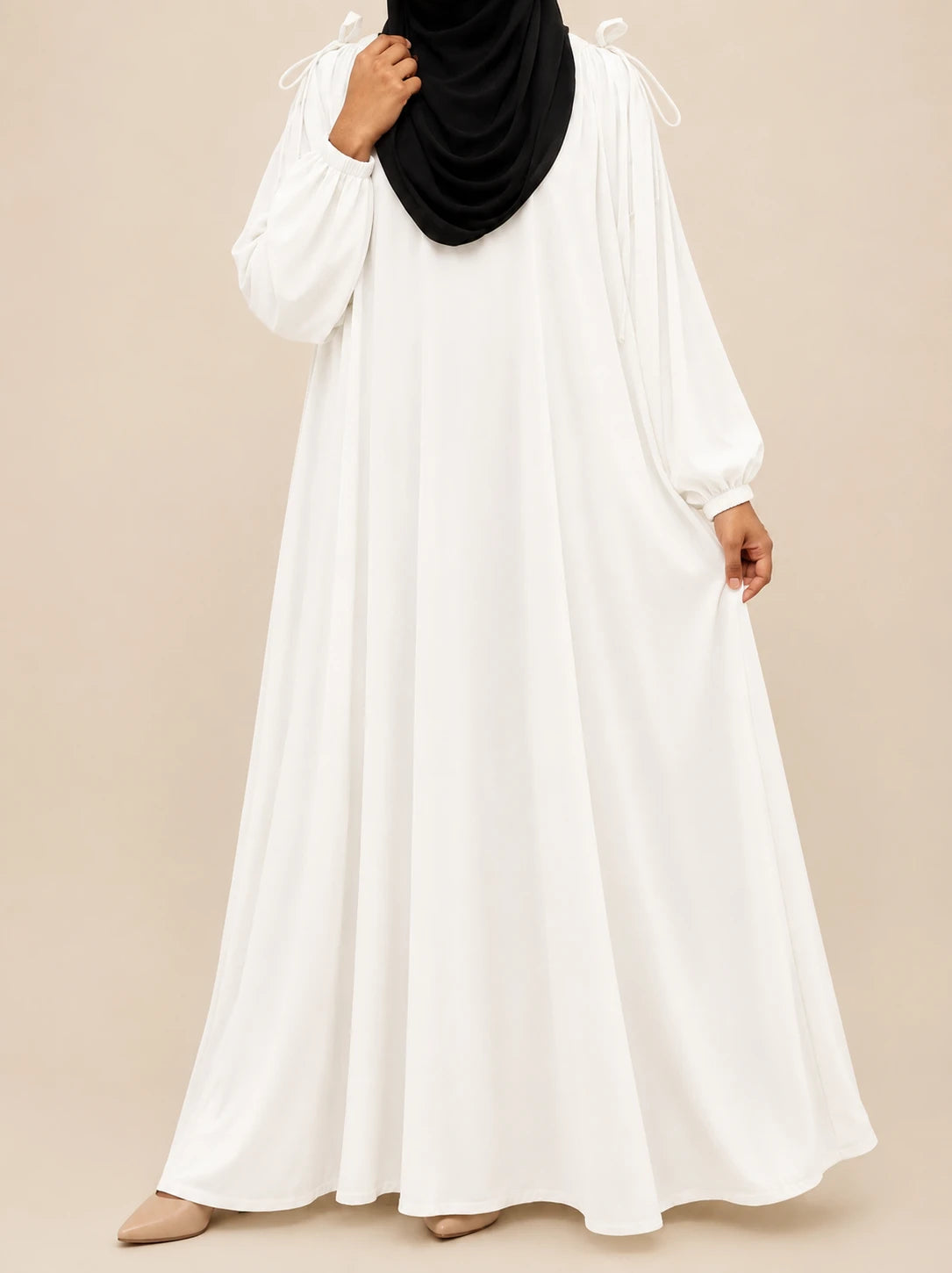 White IQRA String Abaya