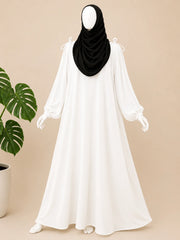 White IQRA String Abaya