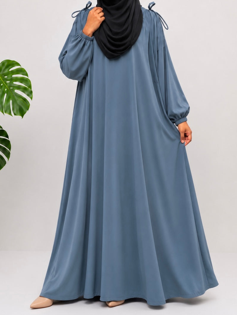Grey IQRA String Abaya