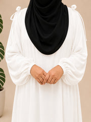 White IQRA String Abaya