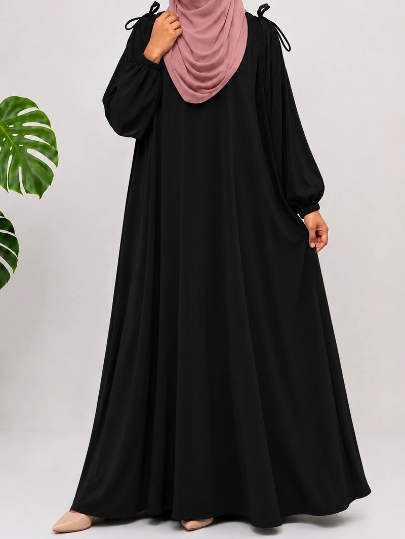 Black IQRA String Abaya