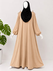 Beige IQRA String Abaya