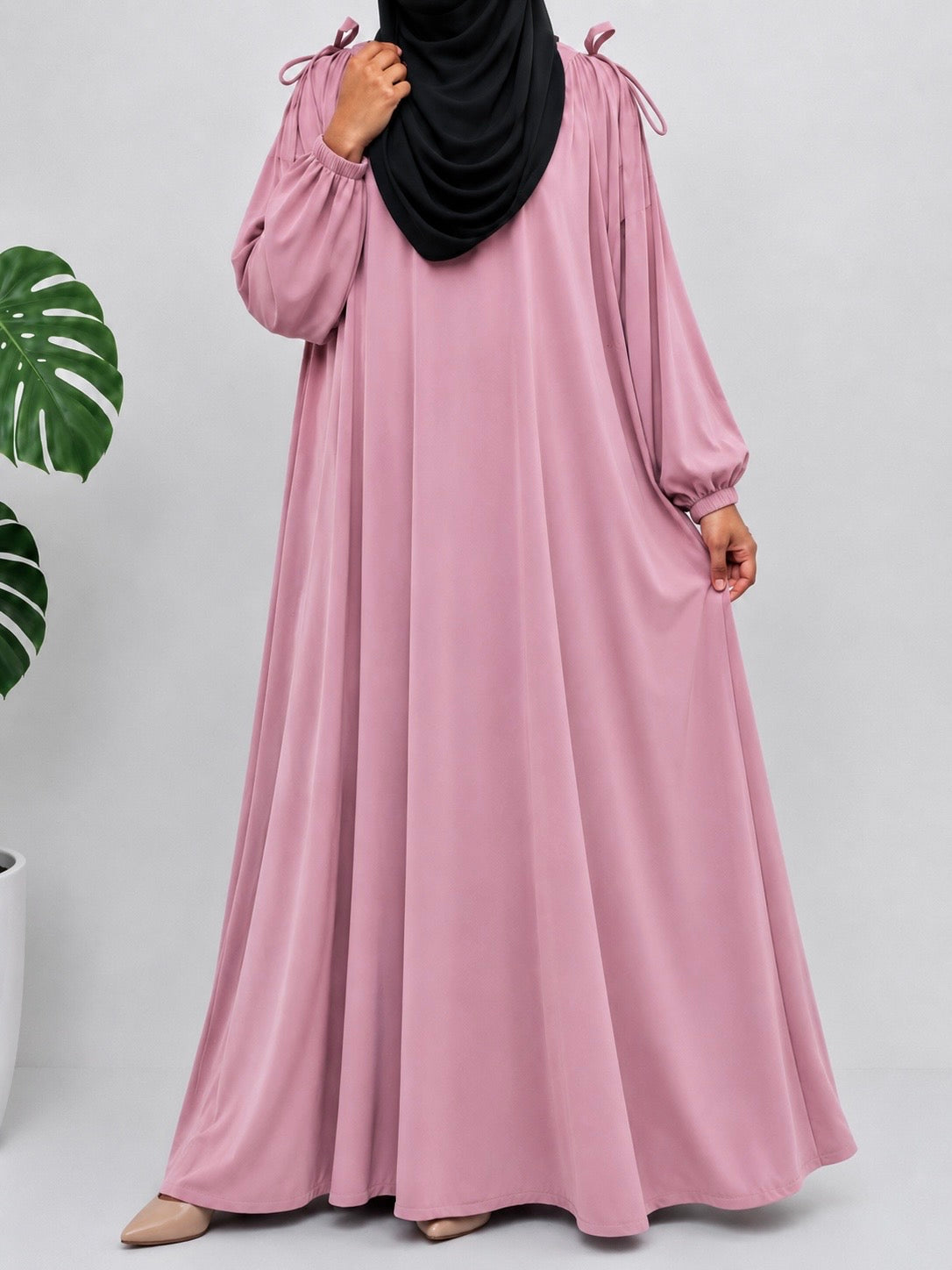 Pastel Pink IQRA String Abaya