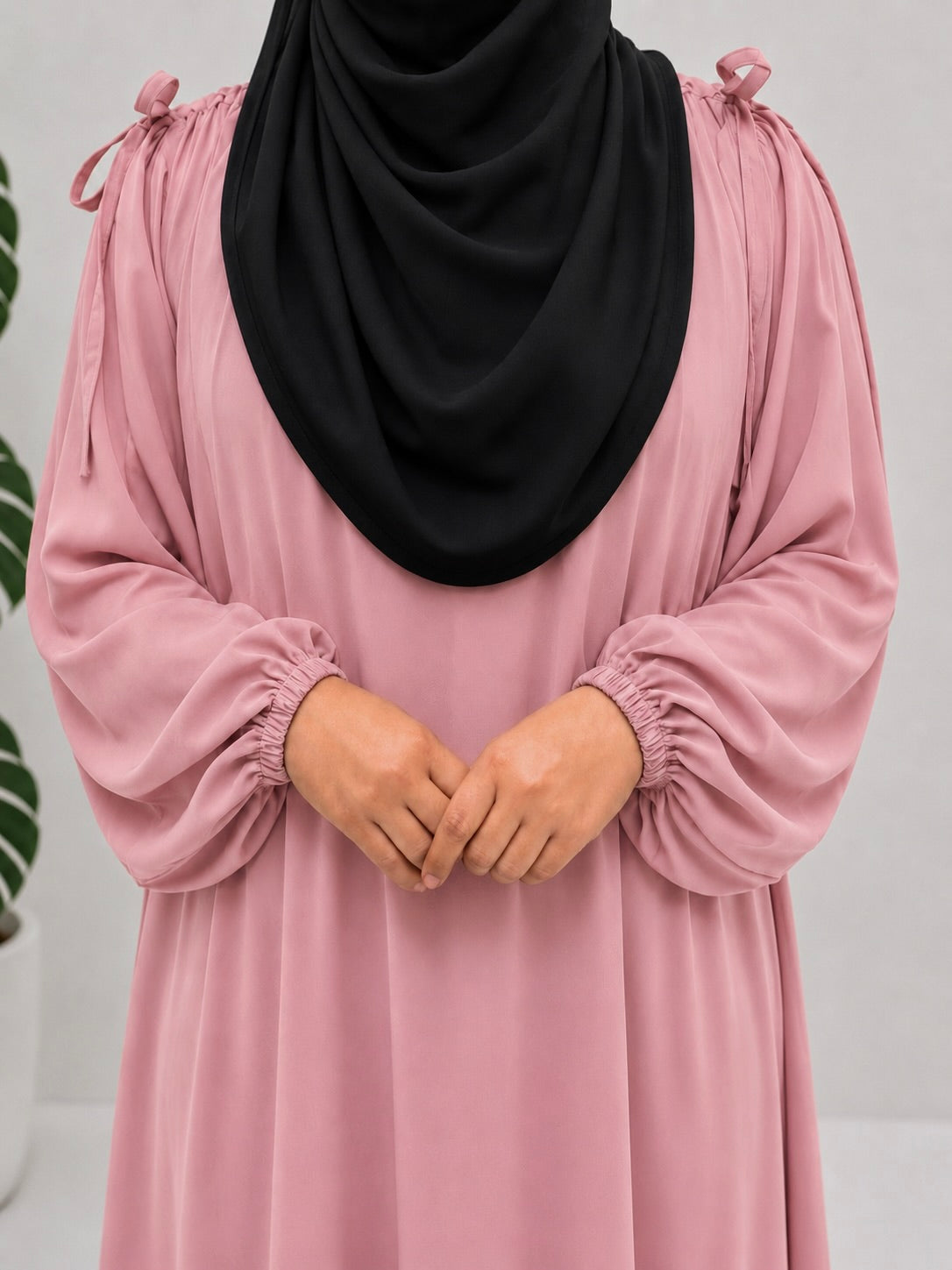 Pastel Pink IQRA String Abaya