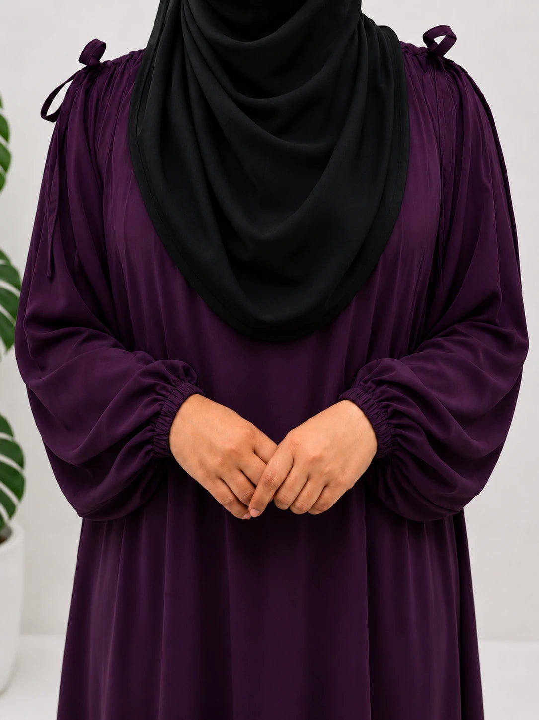 Plum Iqra String Abaya