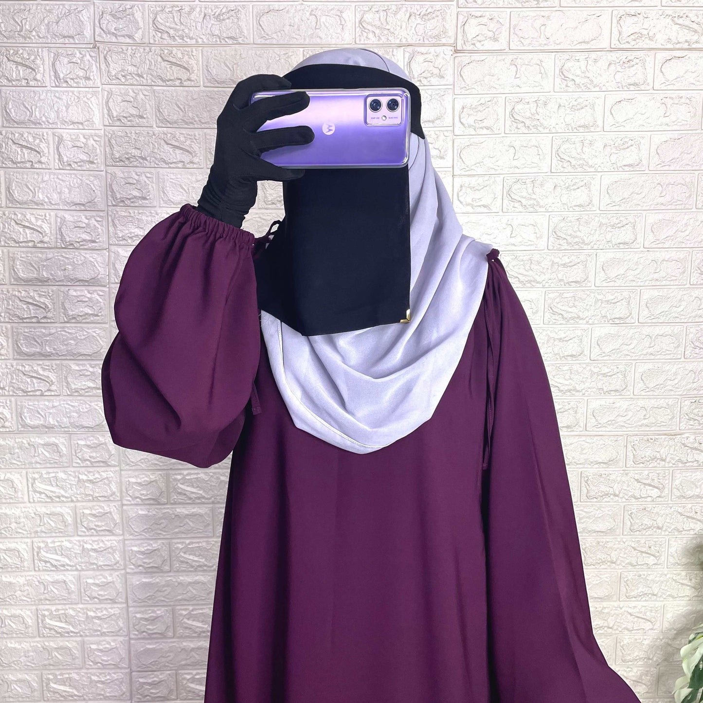 Plum IQRA String Abaya