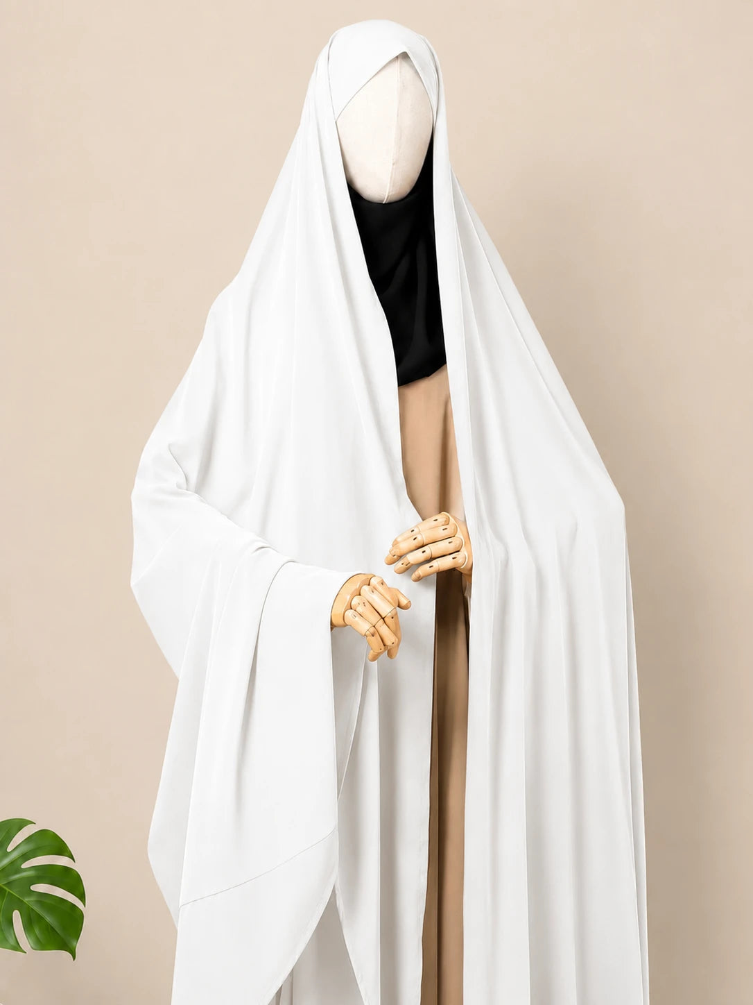 White Irani Chadar Without Sleeves