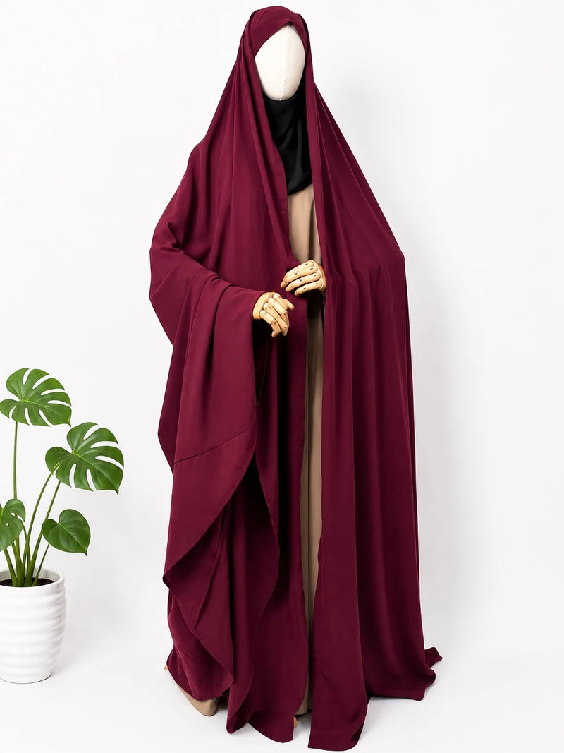 Maroon Irani Chadar Without Sleeves