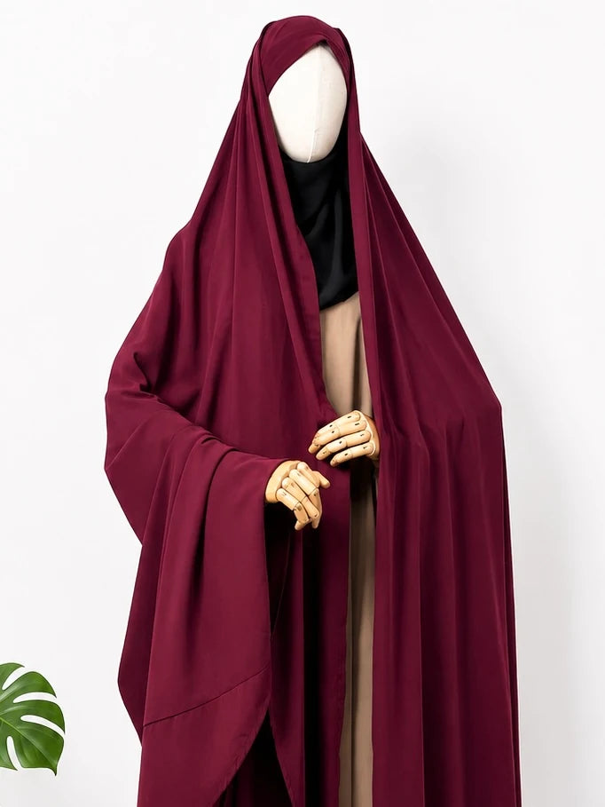 Maroon Irani Chadar Without Sleeves