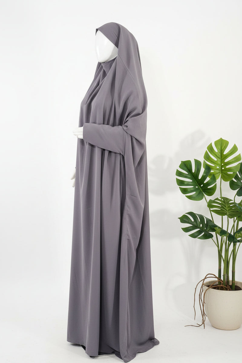 Lavender Jilbab With Plain Sleeves