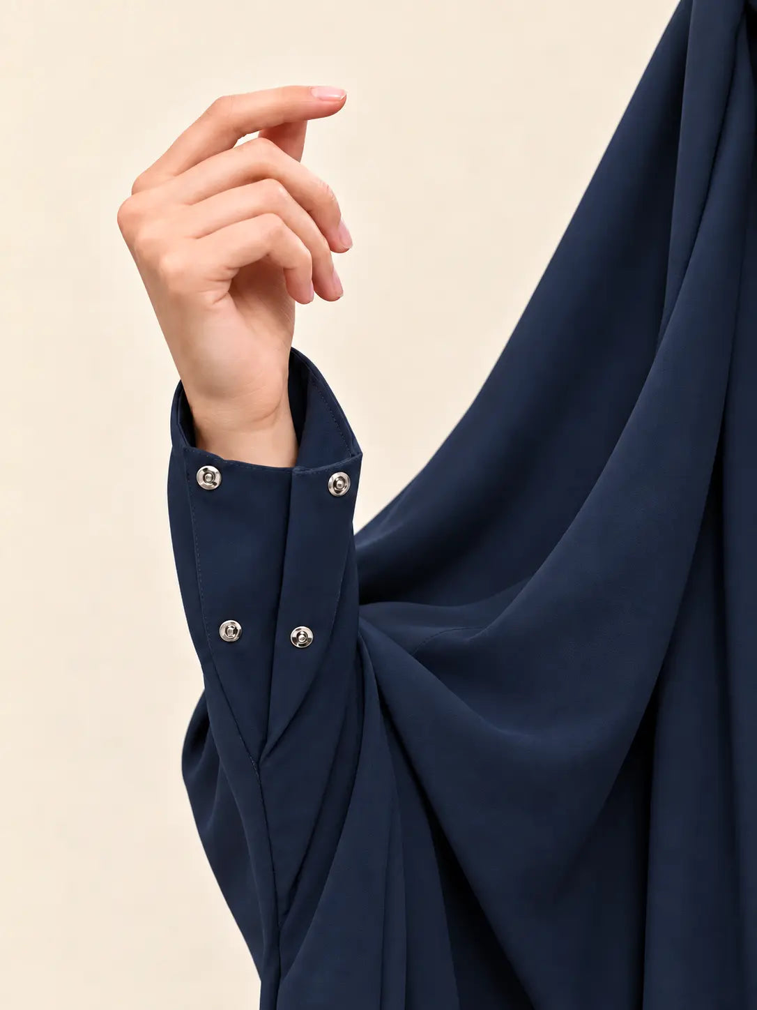 Crystal Blue Jilbab With Plain Sleeves