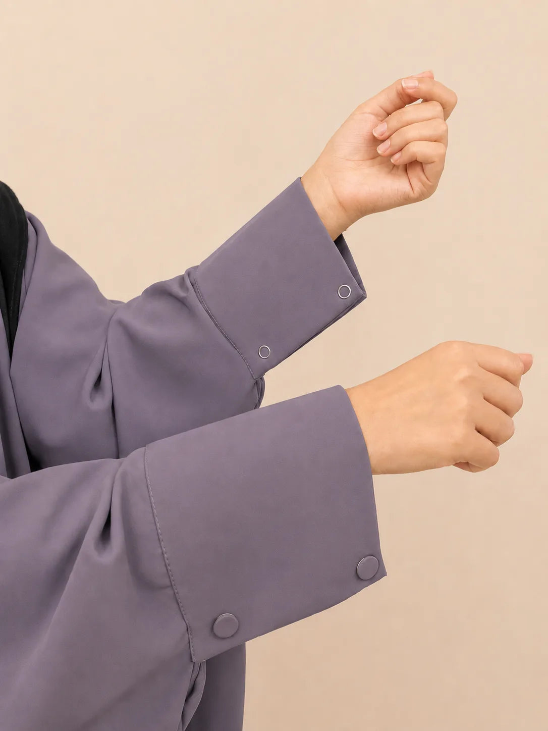 Lavender Kaftan Abaya With Cuff Sleeves