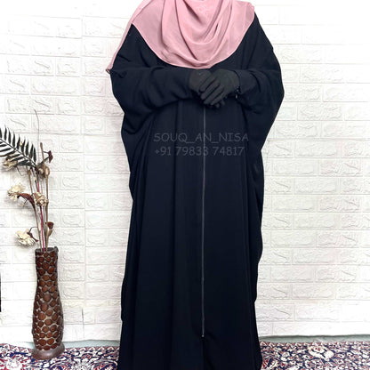 Front Open Kaftan Abaya With Zip